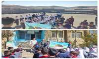 آیین زنگ خاک و کلاس آموزشی حفاظت از خاک در مدرسه عدالت روستای آلاچمن شهرستان ایجرود - 8 آبان 1403