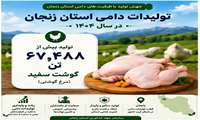 تولید گوشت سفید (مرغ گوشتی) در استان زنجان