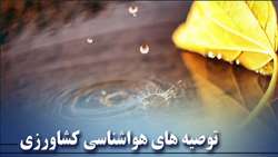 توصیه های هواشناسی کشاورزی - سطح نارنجی