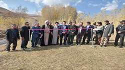 افتتاح پروژه ۷ کیلومتری نهر کشاورزی روستای حلب با فناوری بتن پارچه‌ای