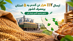 ارسال 117 هزار تن گندم به 5 استان پرمصرف کشور / تداوم زنجیره تأمین پایدار نان