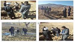 استقرار میز خدمت در روستای پشتوک با هماهنگی سپاه ناحیه ماهنشان به مناسبت هفته بسیج
