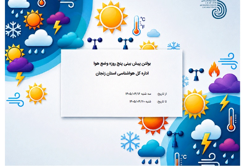 بولتن  پیش بینی پنج  روزه هوا